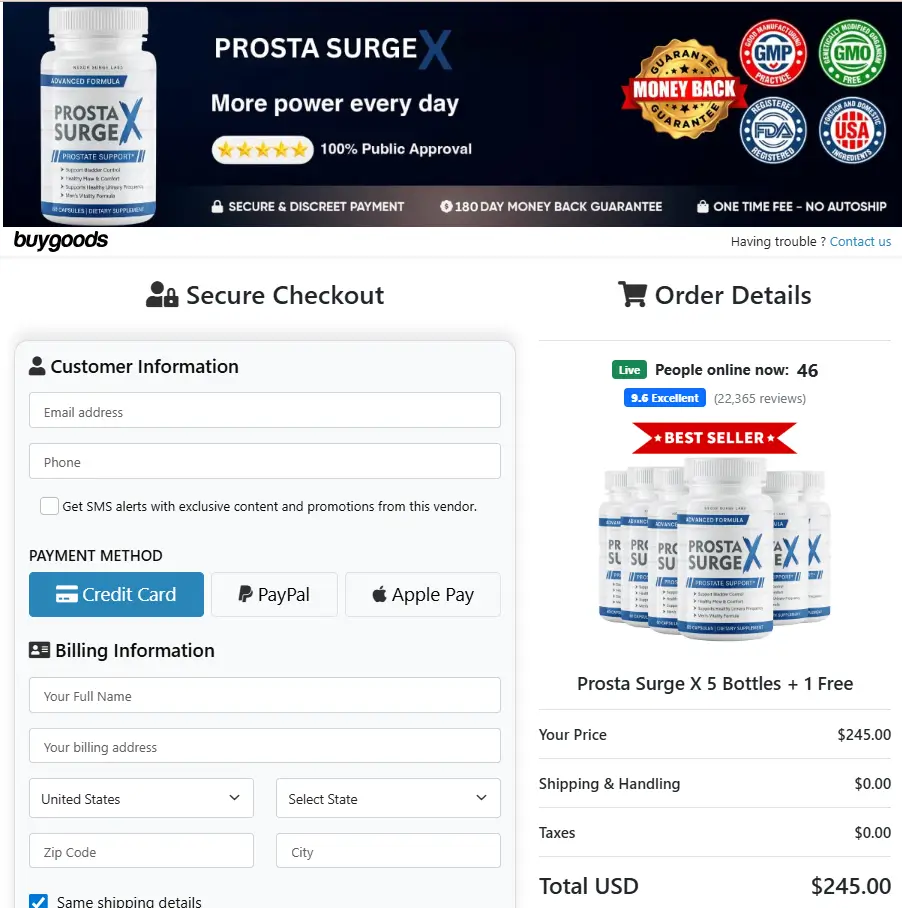Prosta Surge X-Order-Page